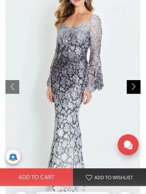Montage by Mon Cheri Black, Gray, White Ombré Gown with subtle sequins